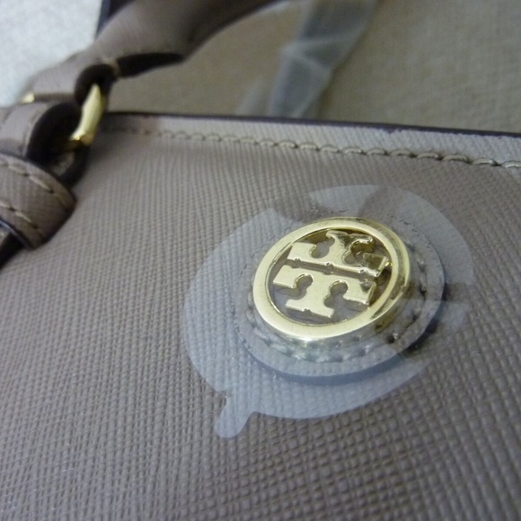 NEW Tory Burch Robinson French Gray Saffiano Leather Mini Square Tote/Crossbody - Picture 9 of 12